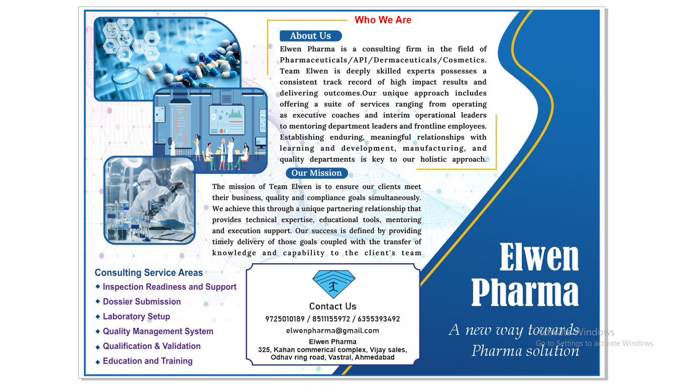 Elwen Pharma pharma consulting brochure